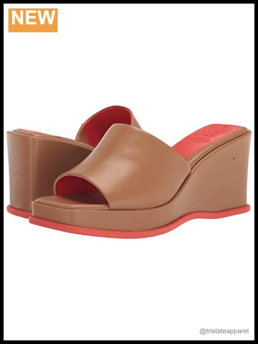 Leather Wedge Sandal Slip On Open Toe Ankle Strap Padded Casual
